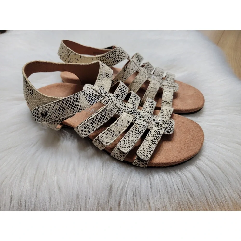 Vionic Harissa Sandal Snake Print Gladiator Strappy Orthotic Women's Size 8
